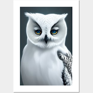 White owl design Posters and Art